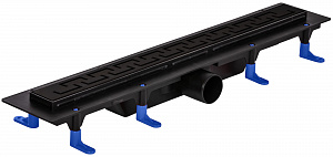 Душевой канал STY-Ch-60-FF, 600 мм, решётка CHAIN, черный, Styron от магазина larek.by